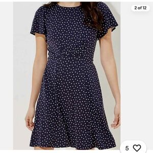 Ann Taylor Loft polka dot dress size 8